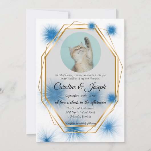 Invitation Photo pour animaux de compagnie pour Mariage avec (Devant)