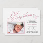 Invitation photo pour baptême (Devant / Derrière)