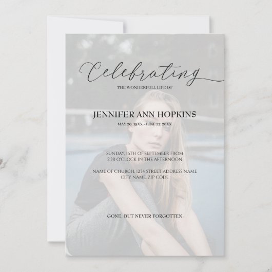 Invitation photo pour célébrer la vie (Devant)