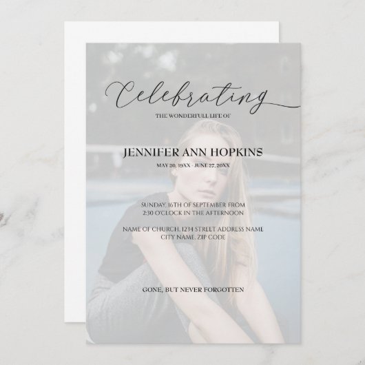 Invitation photo pour célébrer la vie (Devant / Derrière)