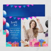 Invitation photo pour célébrer l'anniversaire (Devant / Derrière)