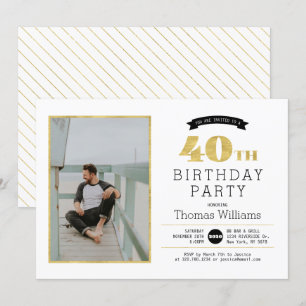 Invitation photo pour fête d'anniversaire 40 ans e