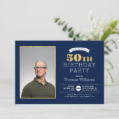 Invitation photo pour fête d'anniversaire 50 ans e (Debout devant)
