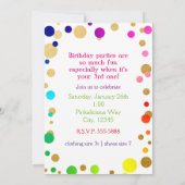 Invitation photo pour fête d'anniversaire avec poi (Dos)