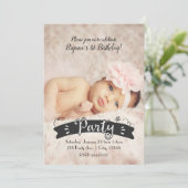 Invitation photo pour fête d'anniversaire de photo (Debout devant)