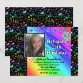 Invitation photo pour fête d'anniversaire LOL arc- (Devant / Derrière)