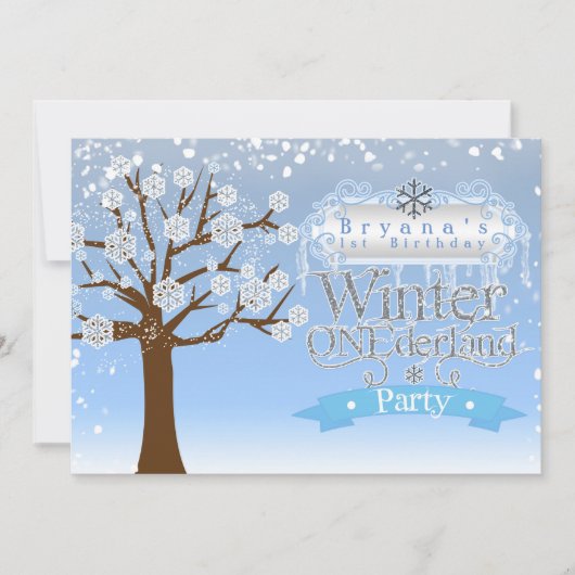Invitation photo pour fête d'anniversaire Winter O (Devant)