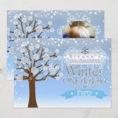 Invitation photo pour fête d'anniversaire Winter O (Devant / Derrière)
