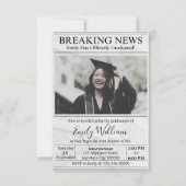 Invitation photo pour journal de remise de diplôme (Devant)