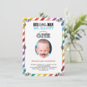 Invitation photo pour la 1ère fête d'anniversaire (Debout devant)