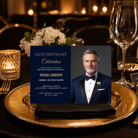 Invitation photo pour la célébration de 60 ans