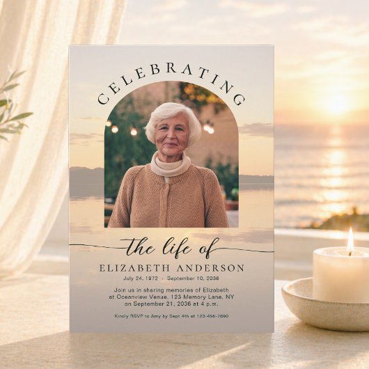 Invitation photo pour la célébration de la vie au 