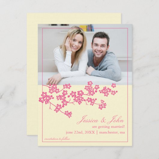 Invitation photo pour la date de réservation sous (Devant / Derrière)