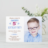 Invitation photo pour la fête d'anniversaire de l' (Debout devant)