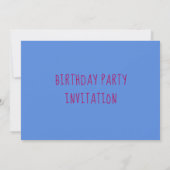 Invitation photo pour la fête d'anniversaire de l' (Dos)