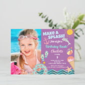 Invitation photo pour la fête de la piscine (Debout devant)