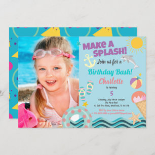 Invitation photo pour la fête de la piscine