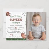 Invitation photo pour la première année de footbal (Devant)