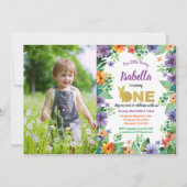 Invitation photo pour la première fête d'anniversa (Devant)