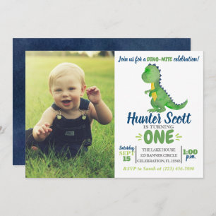 Invitation photo pour l'anniversaire de Dinosaur -