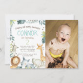 Invitation photo pour l'anniversaire de la jungle (Devant)