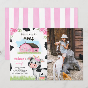 Invitation photo pour l'anniversaire de la Vache m