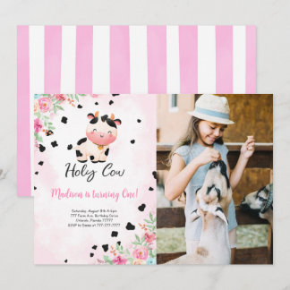 Invitation photo pour l'anniversaire de la Vache S