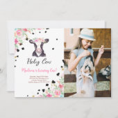 Invitation photo pour l'anniversaire de la vache s (Devant)