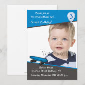 Invitation photo pour l'anniversaire de Skateboard (Devant / Derrière)