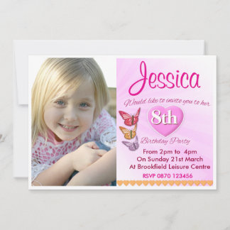 Invitation photo pour l'anniversaire des filles th