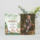 Invitation photo pour l'anniversaire du bois (Debout devant)