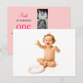 Invitation photo pour le premier anniversaire (Devant / Derrière)