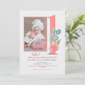 Invitation photo pour le premier anniversaire (Debout devant)