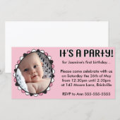 Invitation photo pour le premier anniversaire (Devant / Derrière)