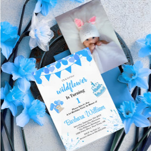 Invitation photo pour le premier anniversaire avec