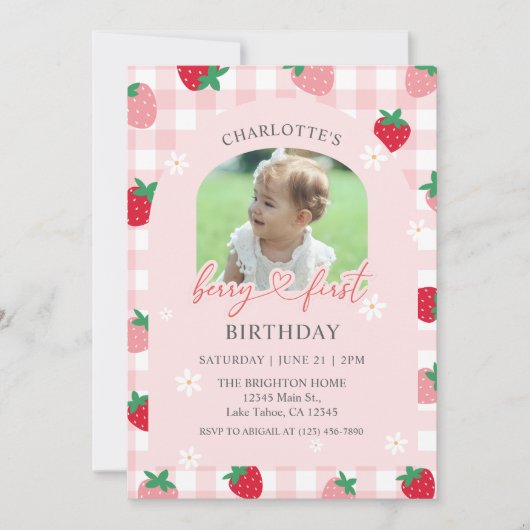 Invitation photo pour le premier anniversaire de B (Devant)