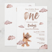 Invitation photo pour le premier anniversaire de B (Devant / Derrière)