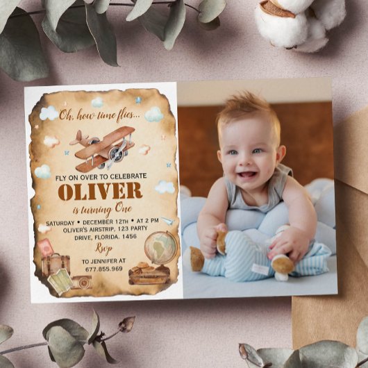 Invitation photo pour le premier anniversaire de l