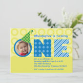 Invitation photo pour le premier anniversaire "One (Debout devant)