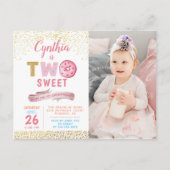 Invitation photo pour les 2 ans d'une fille avec u (Devant)