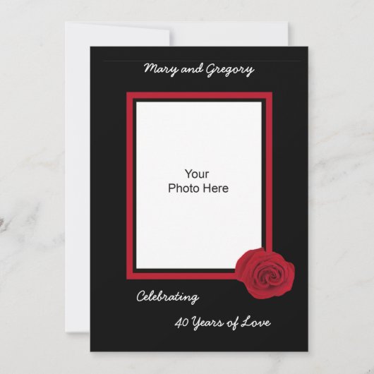 Invitation photo pour les 40 ans de mariage (Devant)