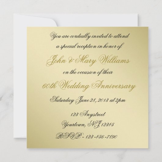 Invitation photo pour les 50 ans de mariage (Dos)