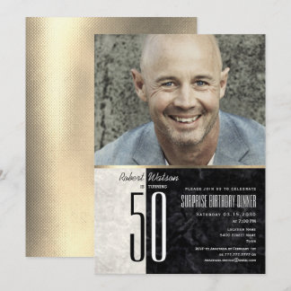 Invitation photo pour les 50 ans en or pour hommes