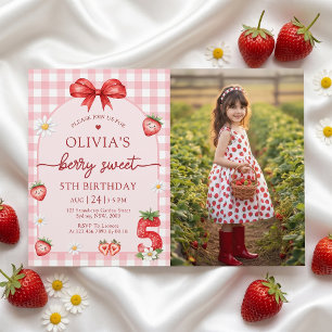 Invitation Photo pour les 5 ans de Bow Berry Sweet