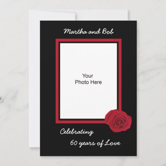 Invitation photo pour les 60 ans de mariage (Devant)