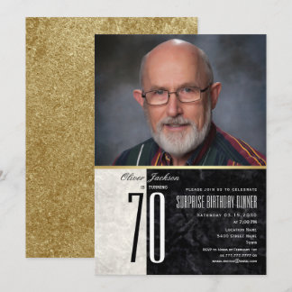 Invitation photo pour les 70 ans en or pour hommes
