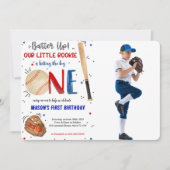 Invitation photo pour premier anniversaire de base (Devant)