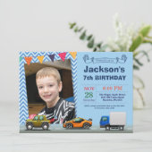 Invitation photo pour un camion de transport autom (Debout devant)