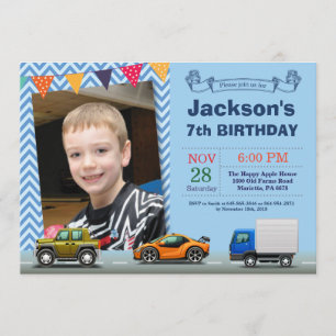 Invitation photo pour un camion de transport autom