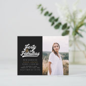 Invitation photo pour une fête d'anniversaire : 40 (Debout devant)